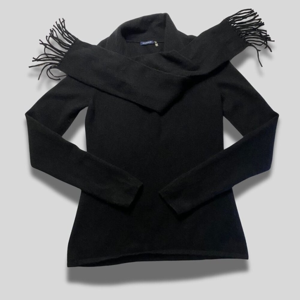 MAGASCHONI Black Cashmere Scarf Sweater Size XS